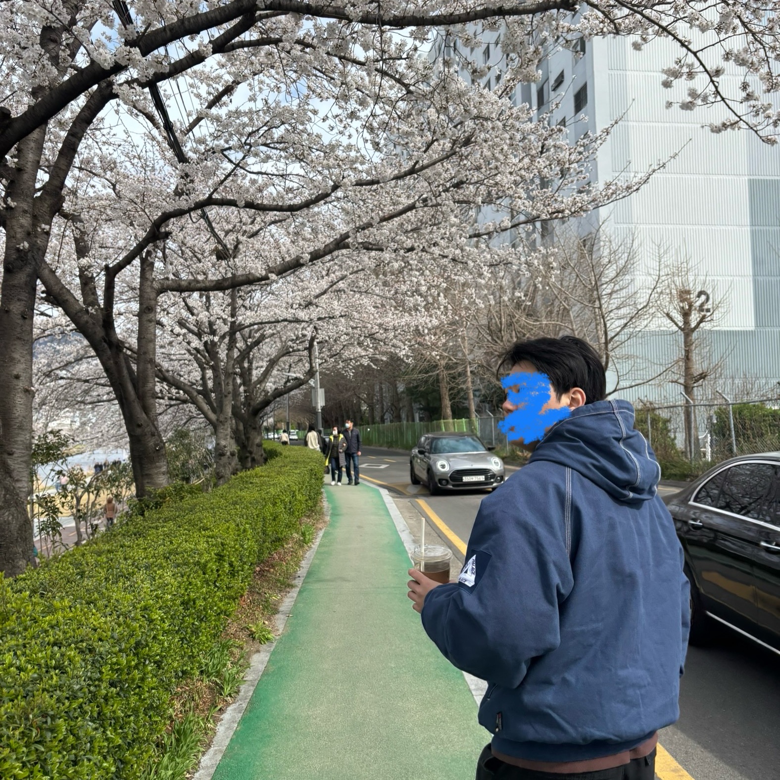 Palace 10 oz. Hooded Jacket Navy - 24FW 착용 스타일