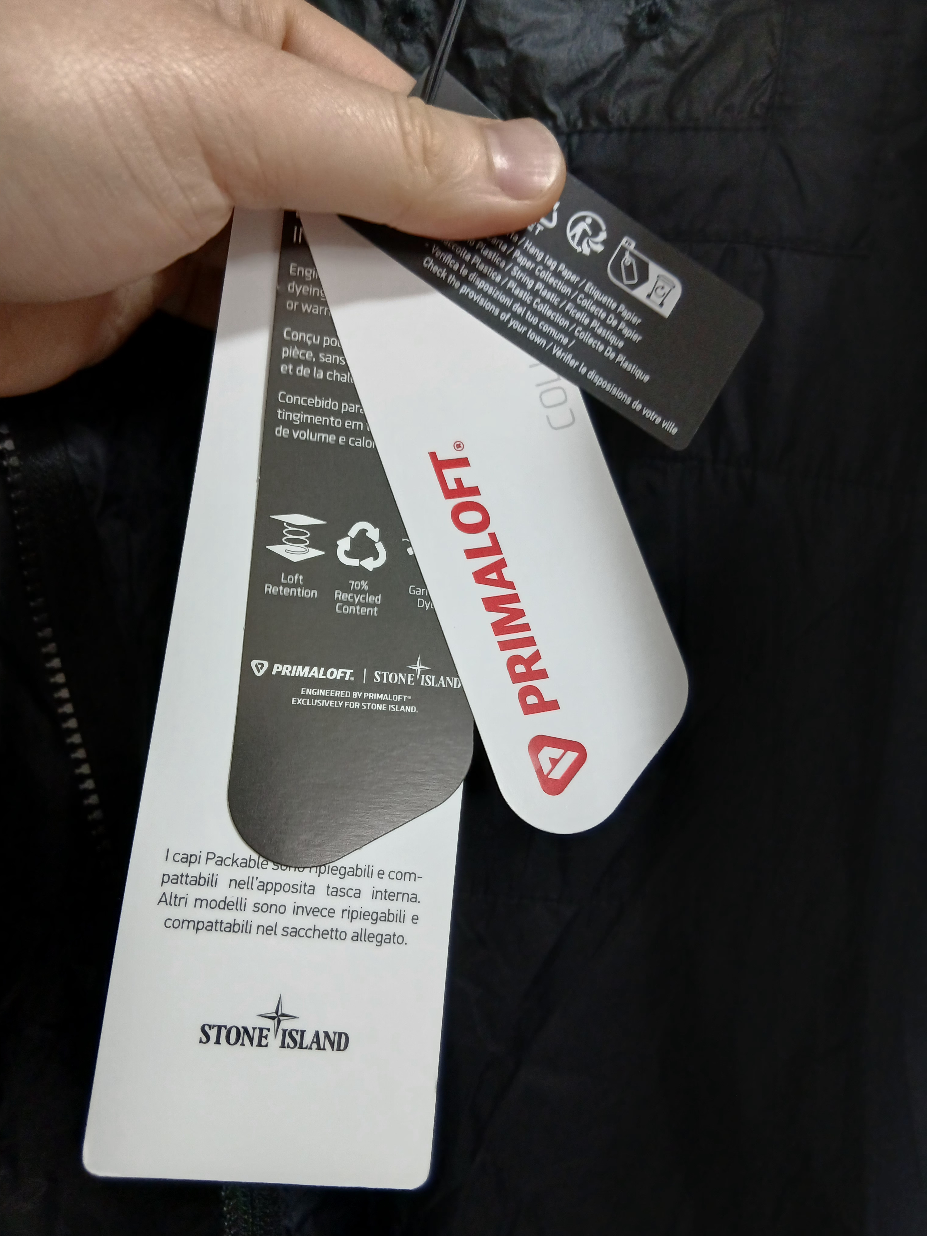 Stone Island 42025 Packable Garment Dyed Micro Yarn with Primaloft TC Hooded Jacket Black - 23SS 착용 스타일 - 4