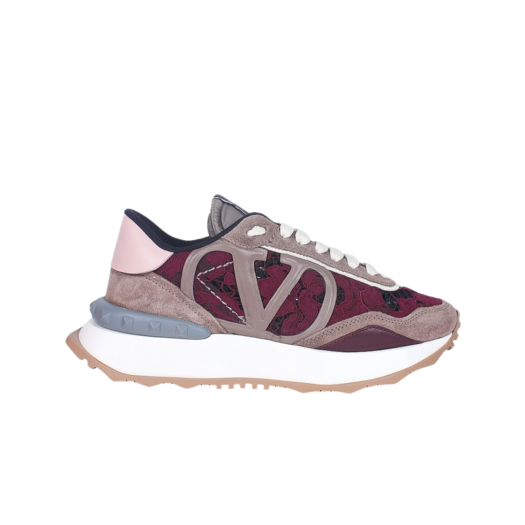 (W) Valentino Lace Runner Sneakers Burgundy