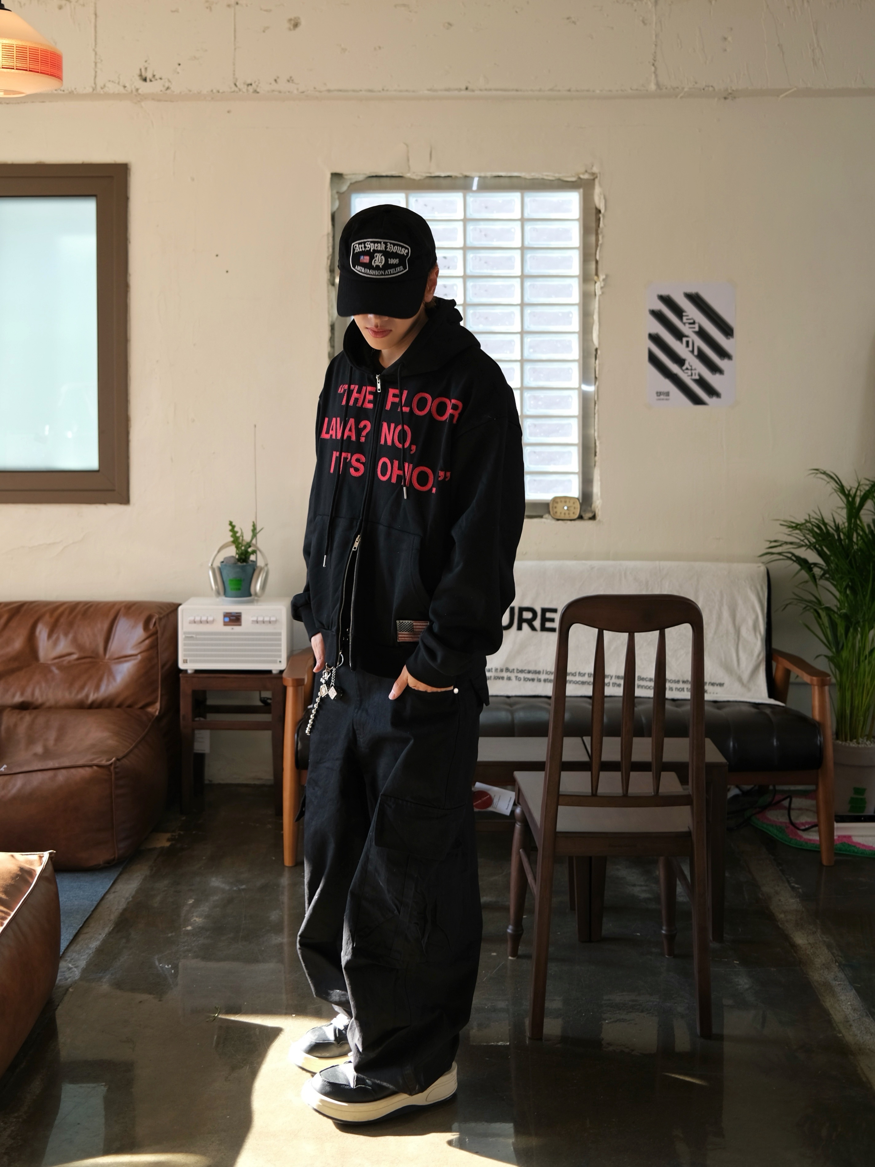 Stussy Metal Dice Keychain Silver, Converse x Drkshdw Turbowpn Black Cream 착용 스타일 - 3