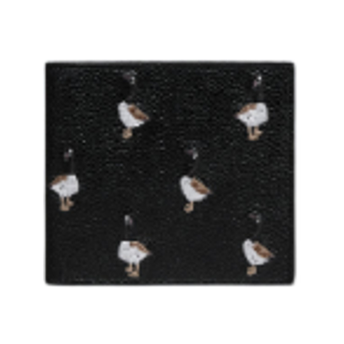 UAW072A-00198-001 Thom Browne Pebble Grain Goose Embroidery Bilfold Black