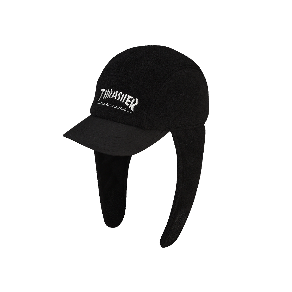 트레셔 매거진 플리스 이어플랩 캡 블랙(THRASHER Magazine Fleece Earflap Cap Black)