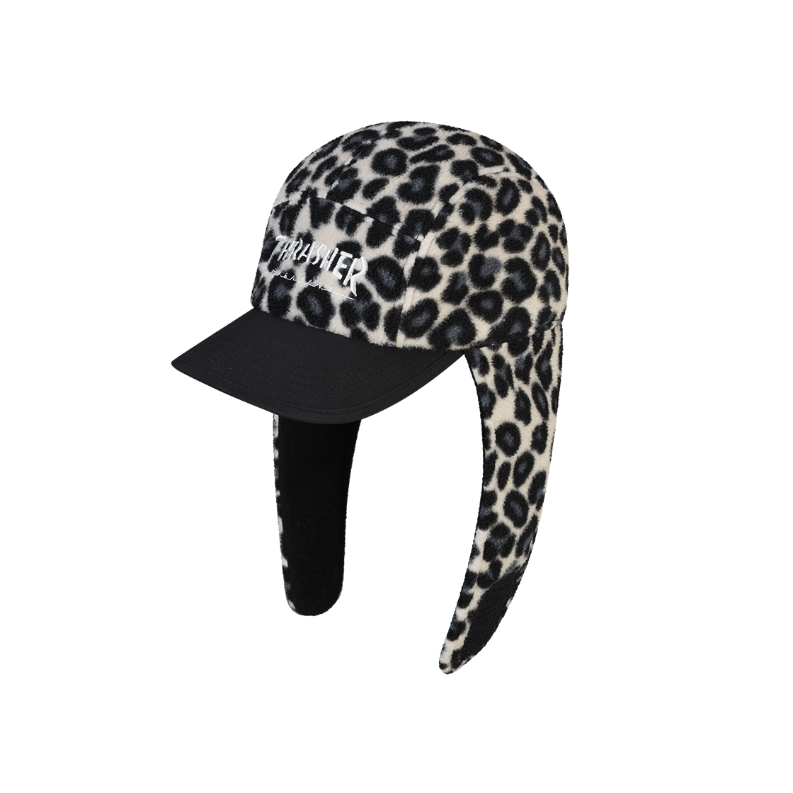 TR2503CA03LE THRASHER Magazine Fleece Earflap Cap Leopard