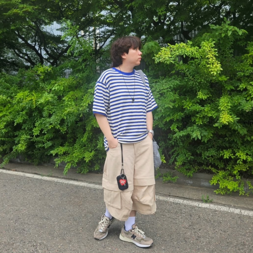 Kamien Titan Bermuda Pants Beige 착용 스타일