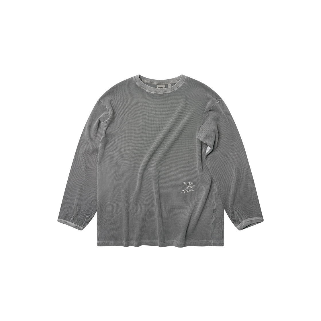 Tyde Longsleeve Grey Flatwave in Seoul Tyde Waffle Pigment Longsleeve T-Shirt Grey