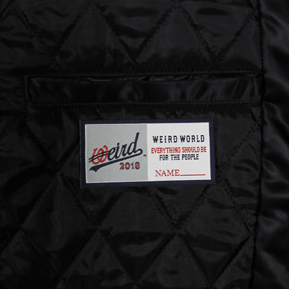 위얼드월드 90s 사틴 바시티 자켓 블랙(Weird World 90s Satin Vasity Jacket Black) - 6