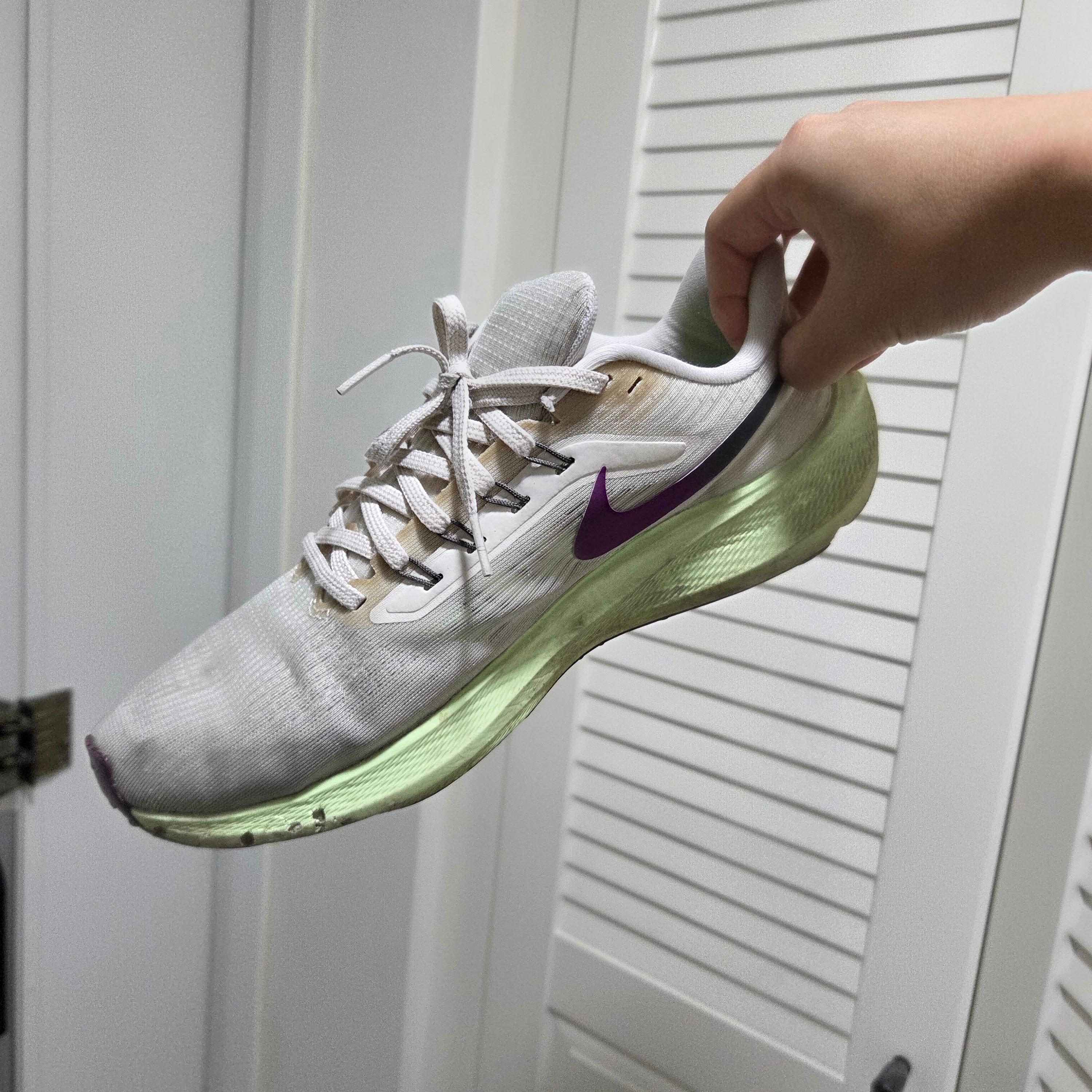 (W) Nike Air Zoom Pegasus 39 Light Oreo Wood Sail 착용 스타일