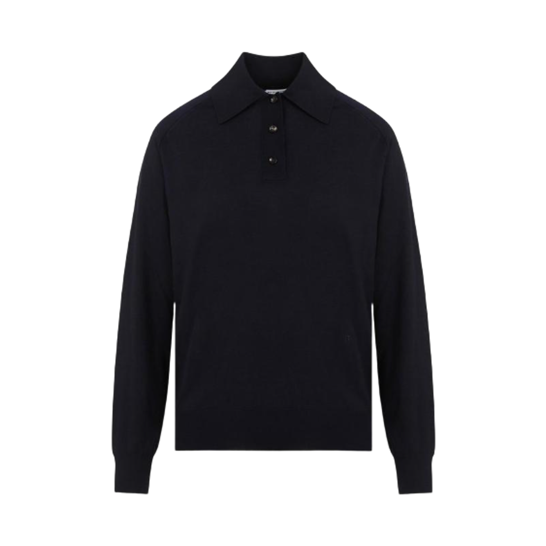 792419V4BF04121 (W) Bottega Veneta Wool Polo Shirt Navy