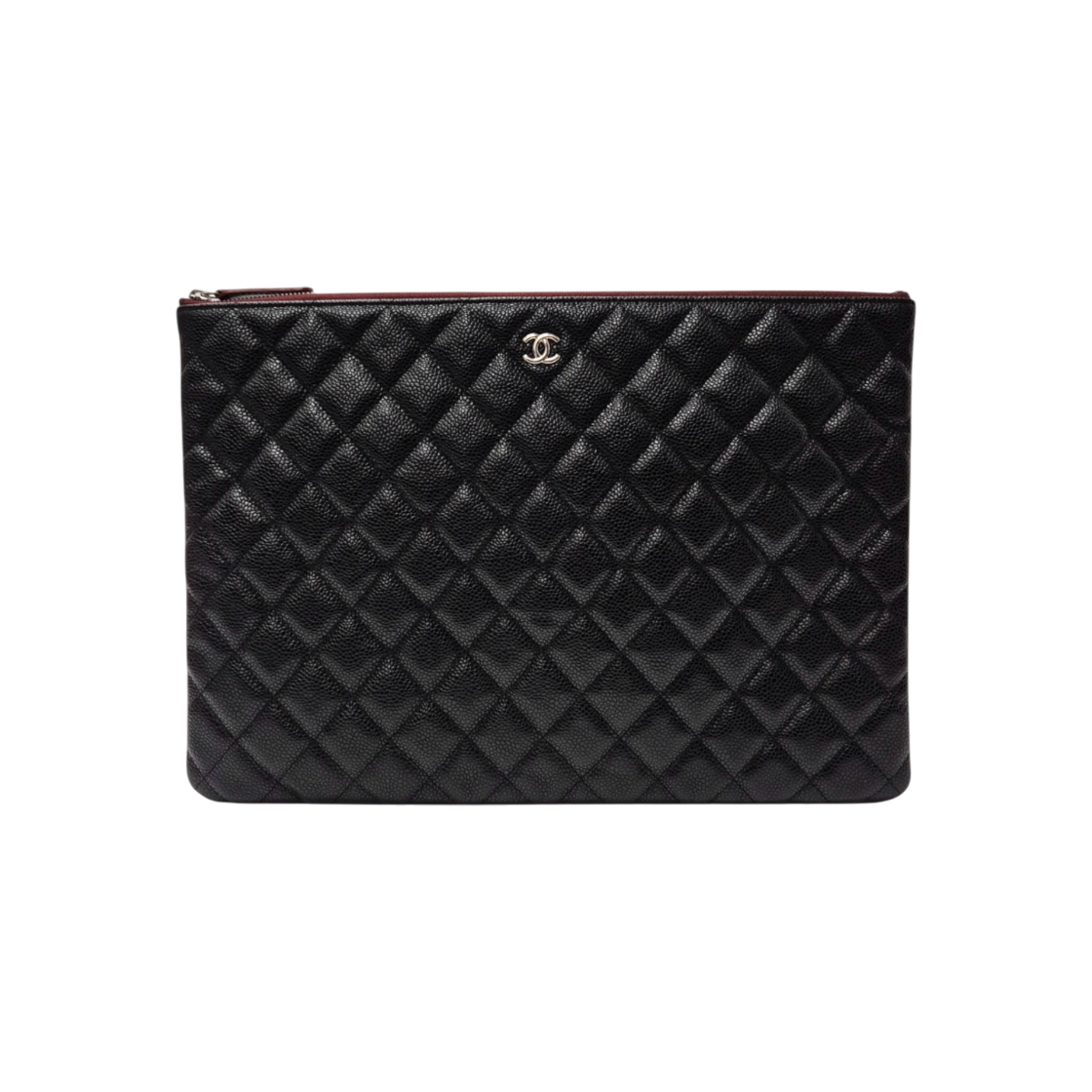 IT5QHUB7U9BJ Chanel Caviar Classic Silver Logo Large Clutch