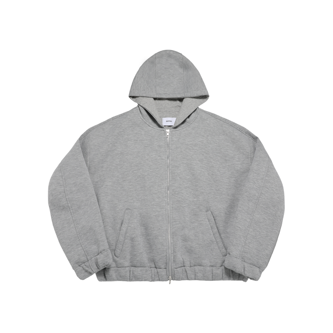 카미엔 벌룬 후디 집업 멜란지 그레이(Kamien Balloon Hoodie Zip-Up Melange Gray)