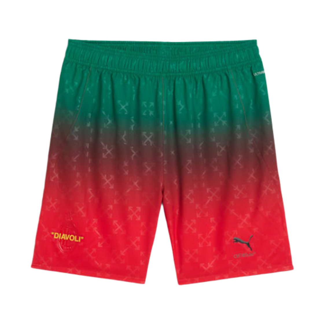 푸마 x 오프화이트 AC 밀란 어센틱 쇼츠 포 올 타임 레드 블랙(Puma x Off-White AC Milan Authentic Shorts For All Time Red Black)