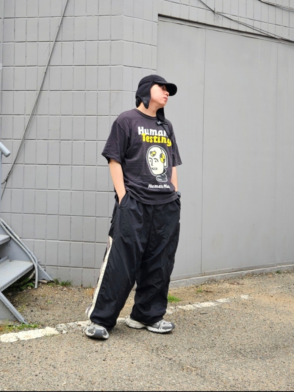 Human Made x A$AP Rocky Human Testing T-Shirt Black 착용 스타일