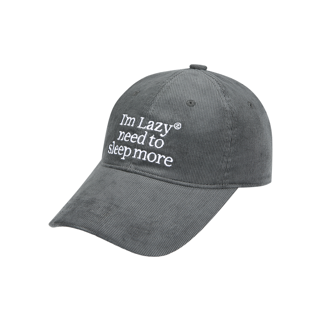 8809908759360 LAZYZ Sleep More Corduroy Ball Cap - Dusty Gray