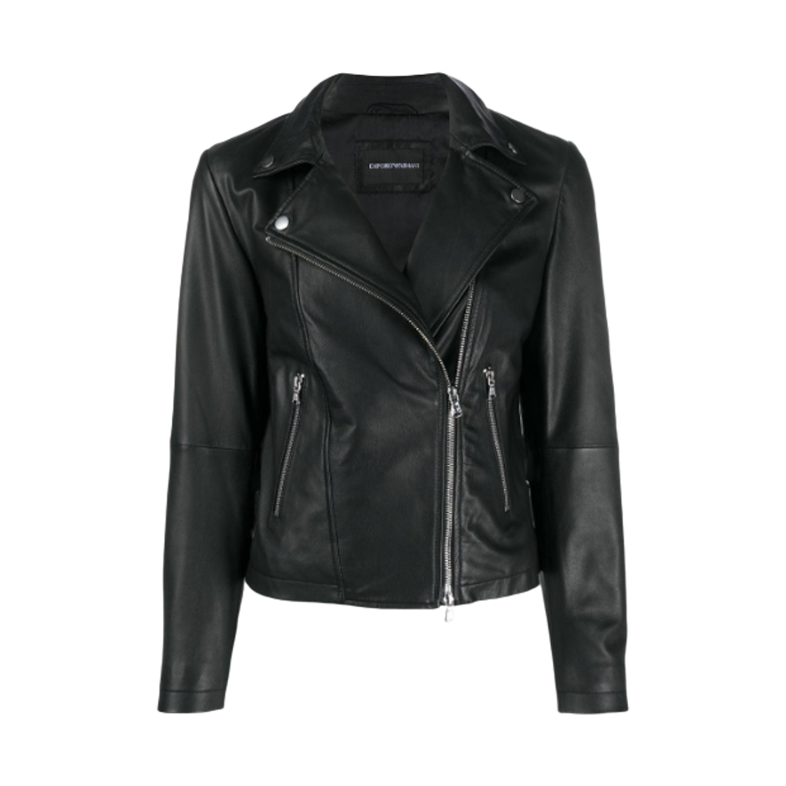 0NB60P02P07999 (W) Emporio Armani Leather Biker Jacket Black