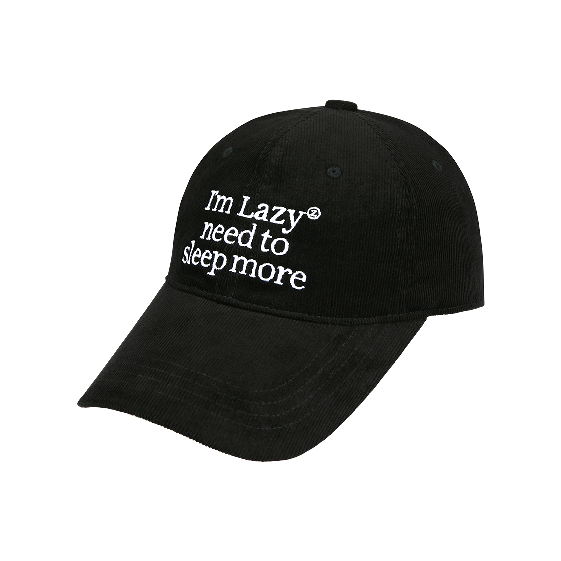 8809908759407 LAZYZ Sleep More Corduroy Ball Cap - Black
