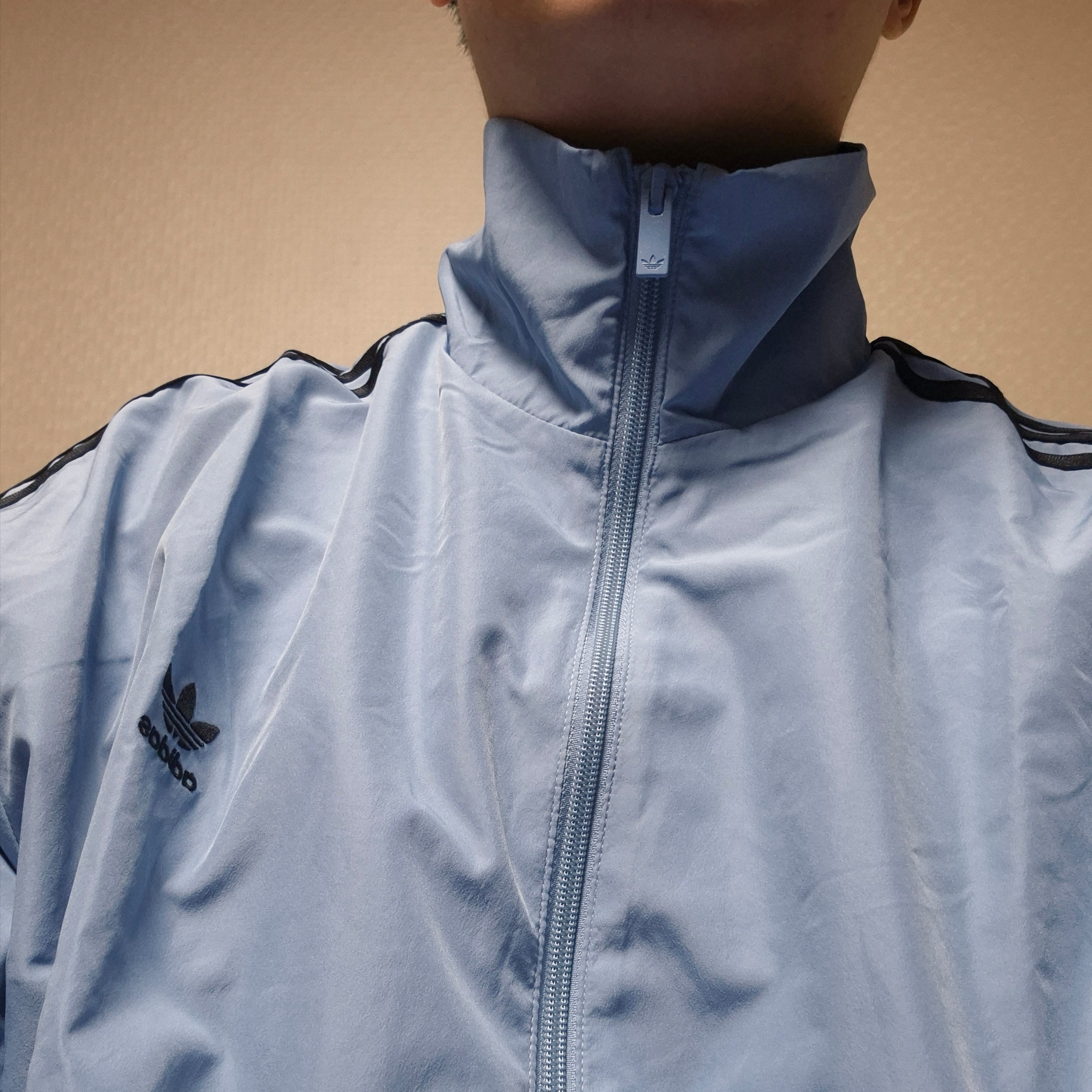 (W) Adidas Adilenium Season 3 Oversized Track Top Ash Blue Black - US Sizing 착용 스타일