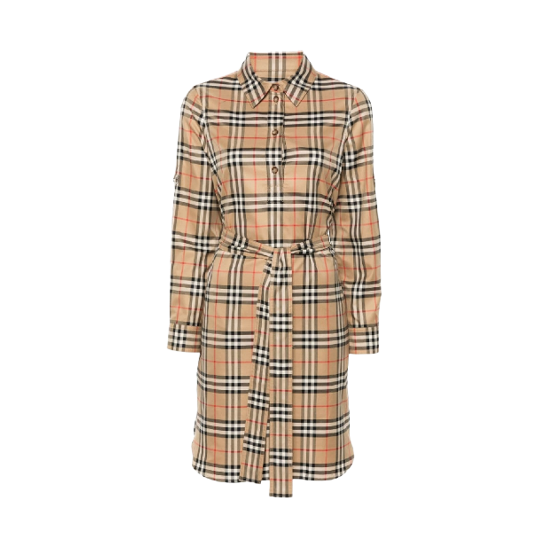 8085647 (W) Burberry Vintage Check Cotton Shirt Dress Archive Beige