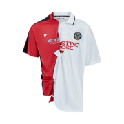Martine Rose Collage Football Top White Burgundy