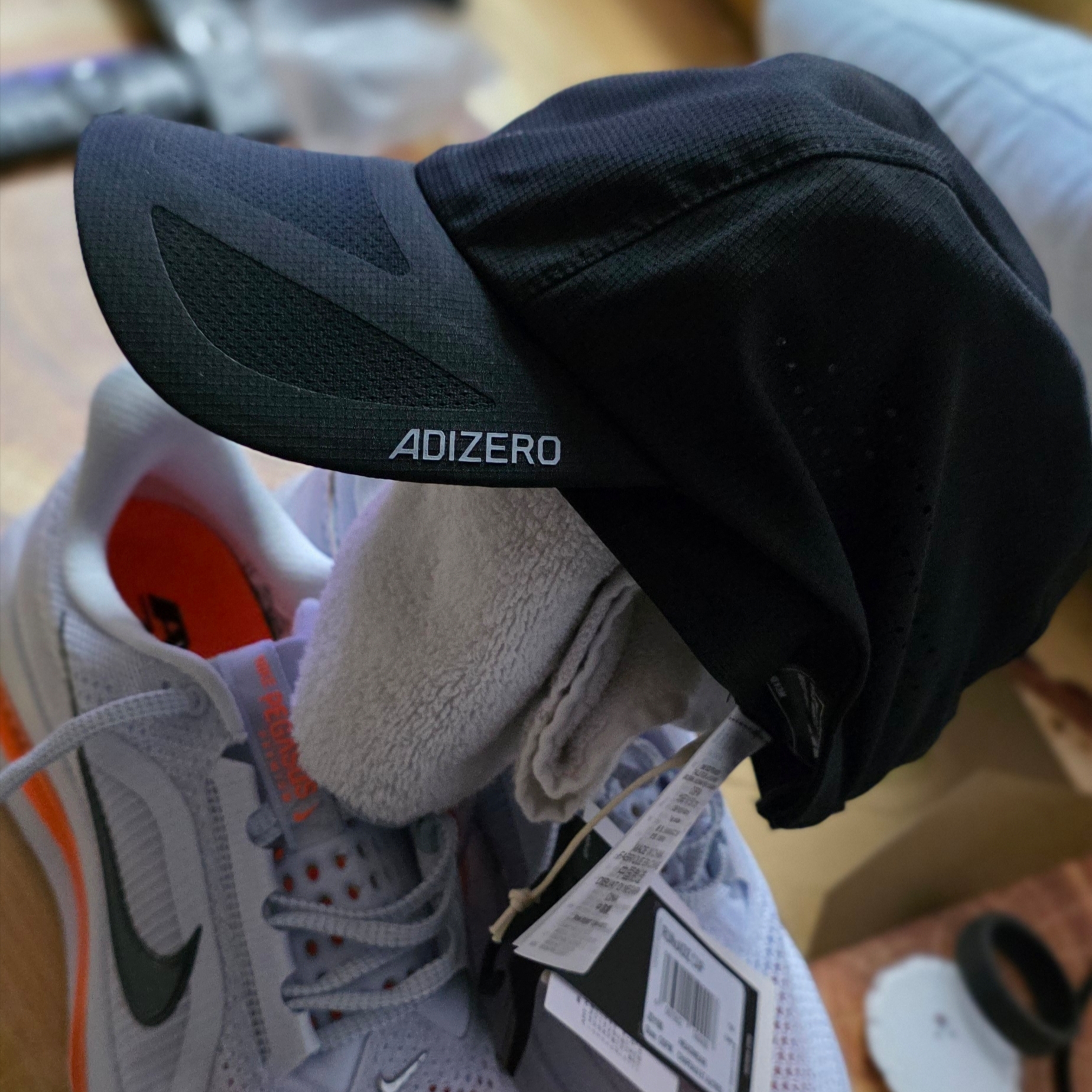 Adidas Running X Adizero Lightweight Climacool Cap Black Reflective Silver 착용 스타일