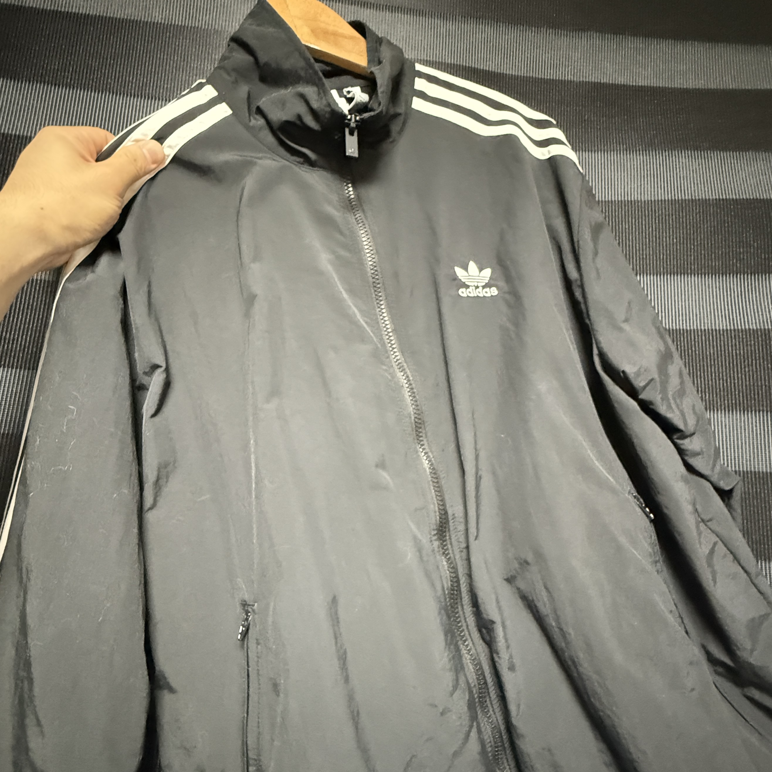 Adidas Adicolor Woven Firebird Track Top Black  - KR Sizing 착용 스타일