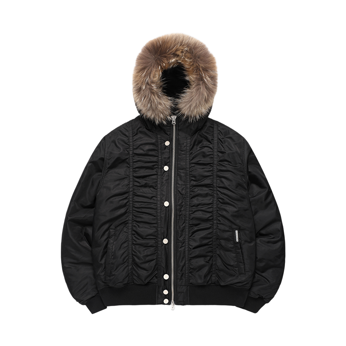 더바이닐하우스 퍼 후디드 MA-1 자켓 블랙(Thevinylhouse Fur Hooded MA-1 Jacket Black)