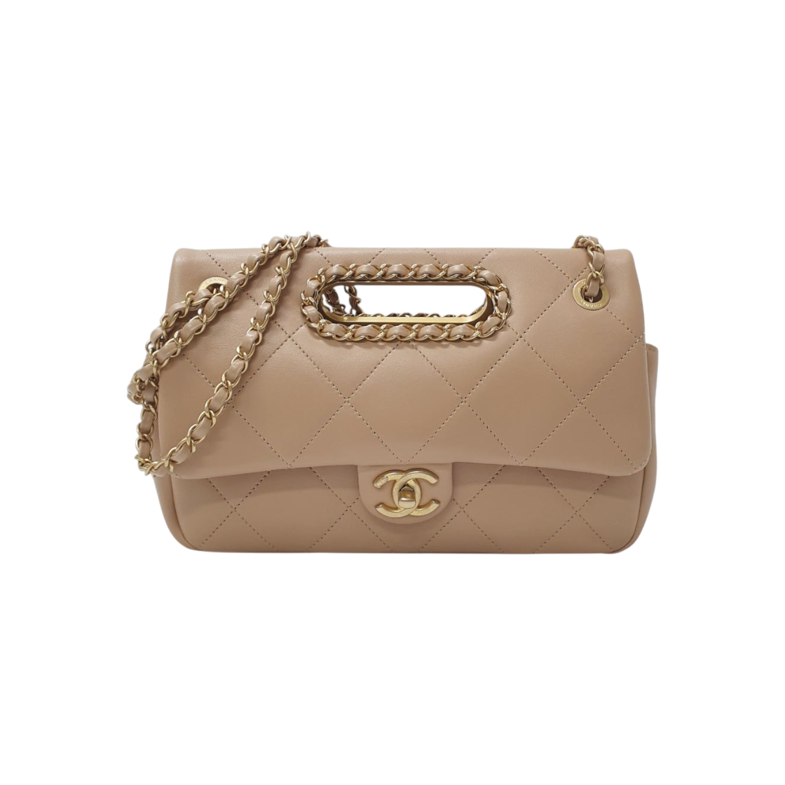 ITTQR86BF3QP Chanel Beige Small Flap Chain Shoulder Bag