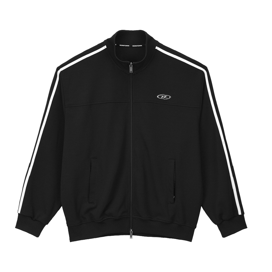 본투윈 크롬 B 저지 트랙 자켓 블랙