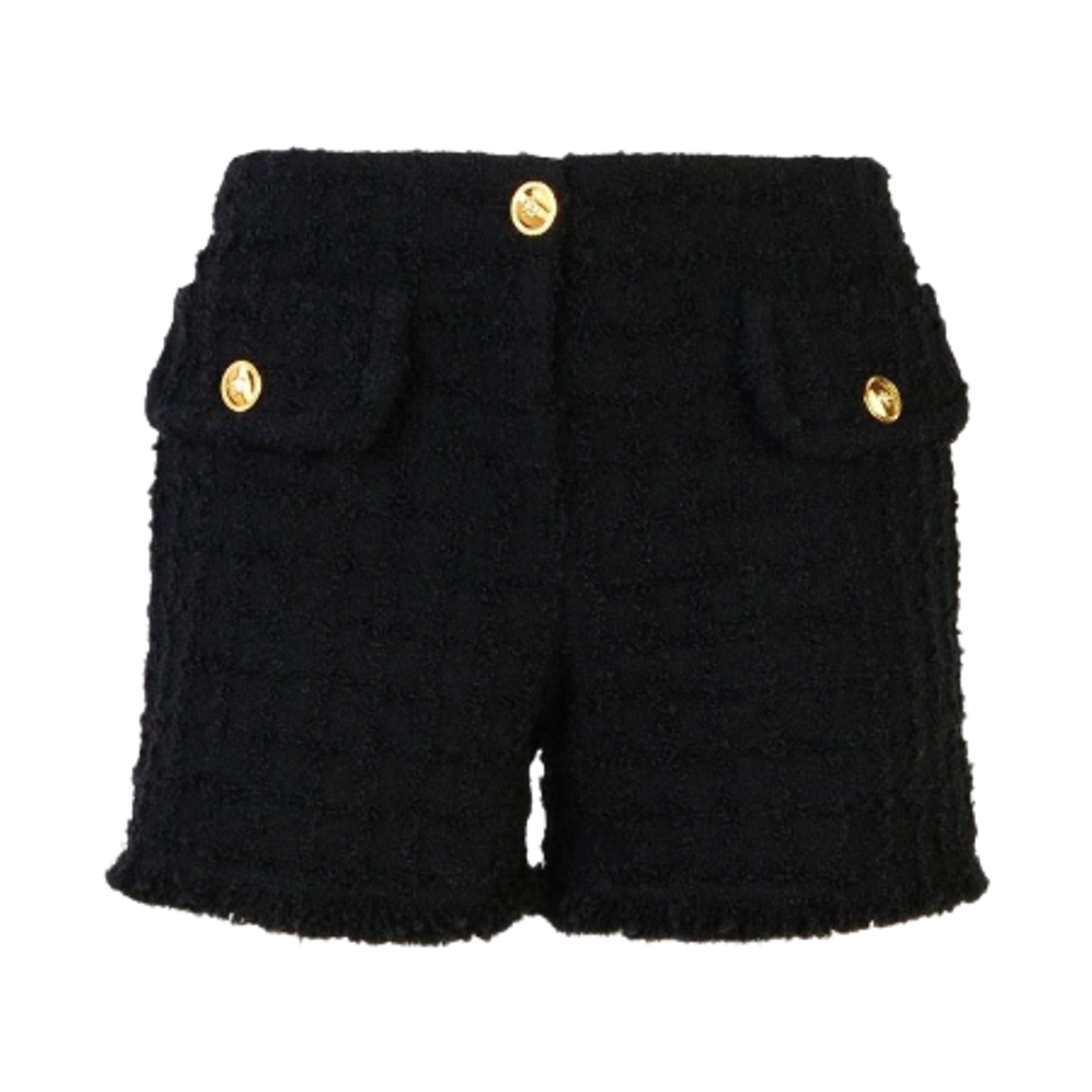 1015377-1A10096-1B000 (W) Versace Tweed Wool Blend Shorts Black