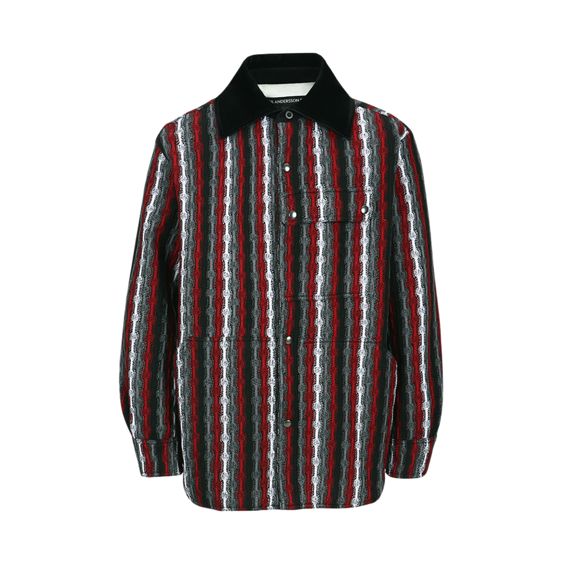 ADSB 앤더슨벨 니티드 스트라이프 셔츠 레드