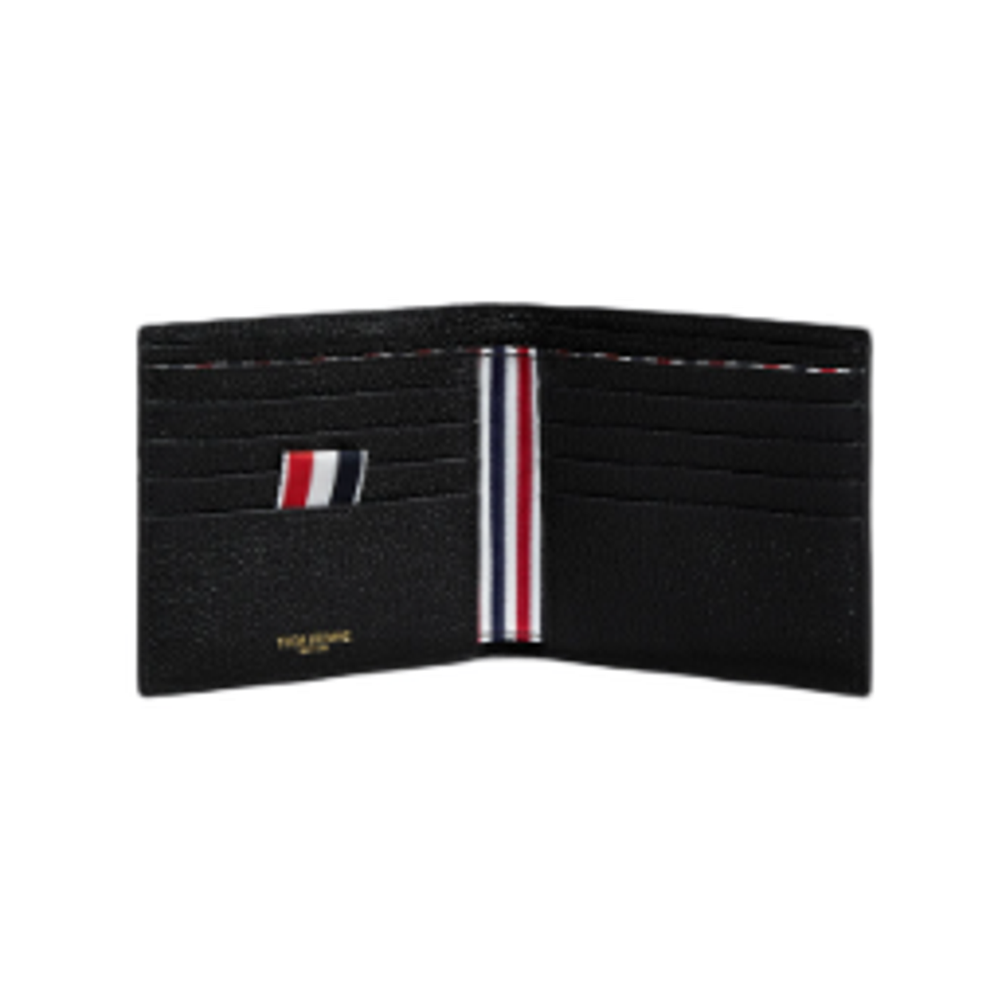 톰브라운 페블 그레인 구스 자수 빌폴드 블랙(Thom Browne Pebble Grain Goose Embroidery Bilfold Black) - 2