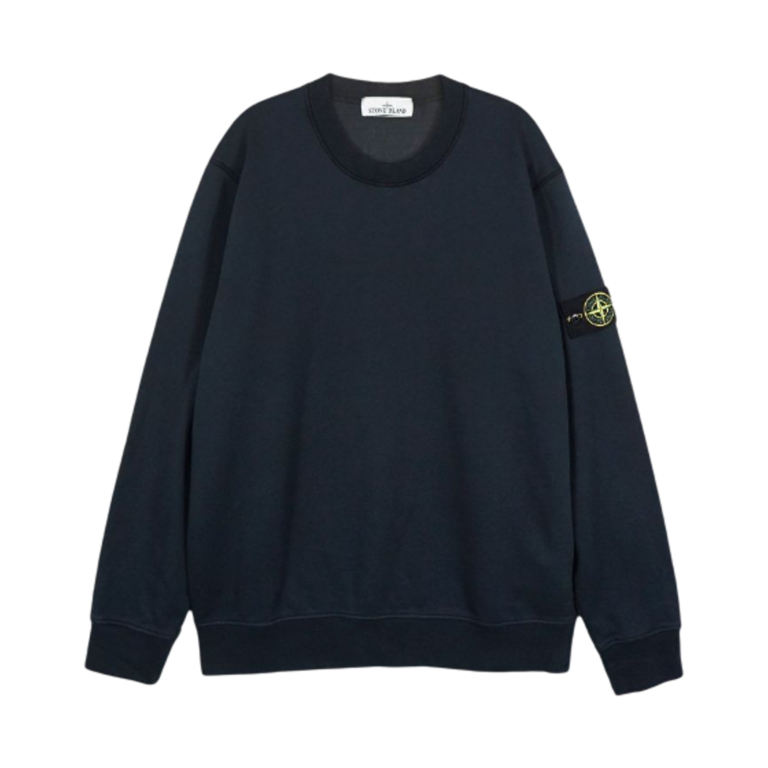 K2S1561000-60S0051-V0065 Stone Island 6100060 Organic Cotton Fleece Regular Fit Crewneck Sweatshirt with Elasticated Cuffs Charcoal Grey - 25FW