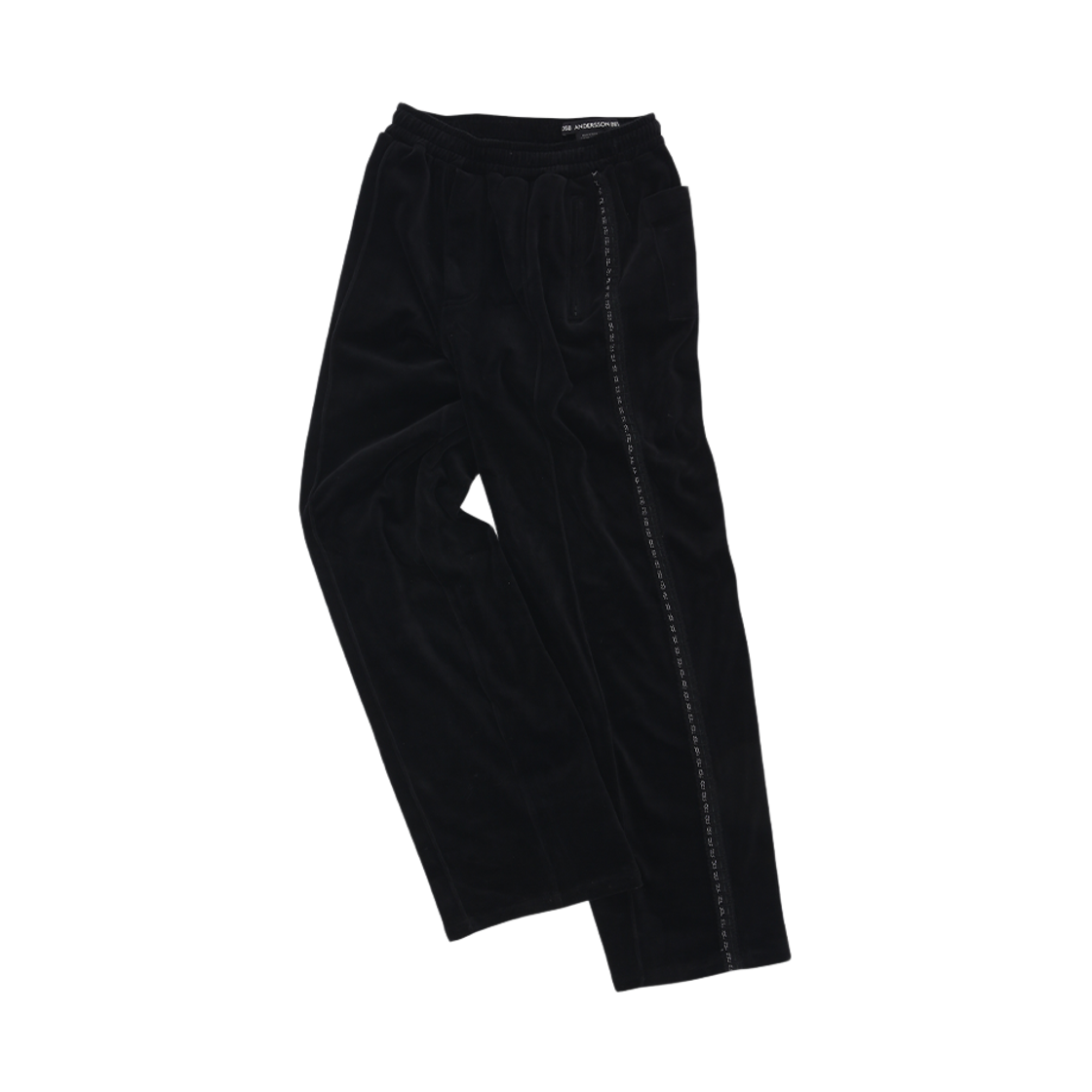 apa854u(BLACK) ADSB Andersson Bell Unisex Velvet Track Pants Black
