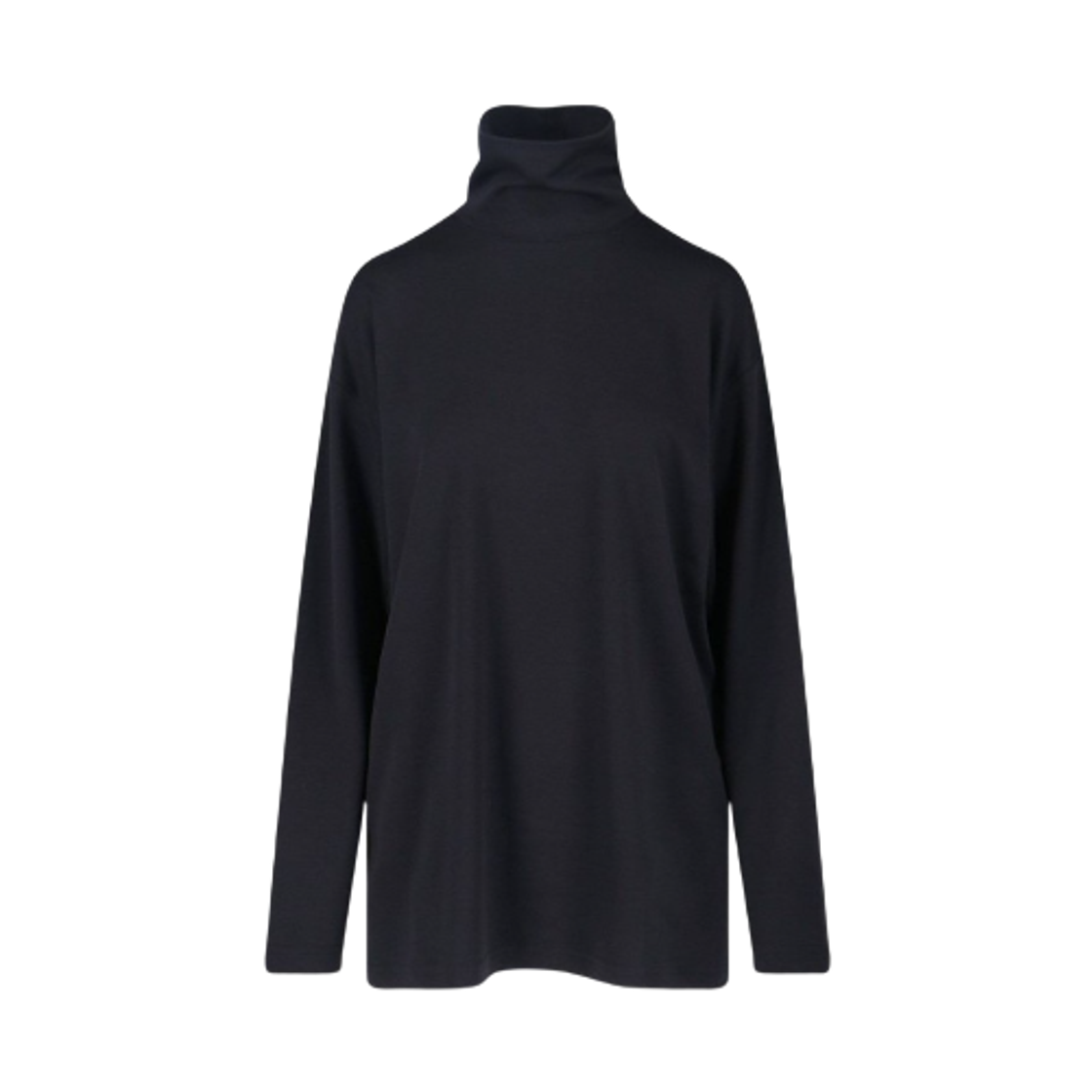 TO1467-LJ1043-999 Lemaire Relaxed Mock Neck T-Shirt Black