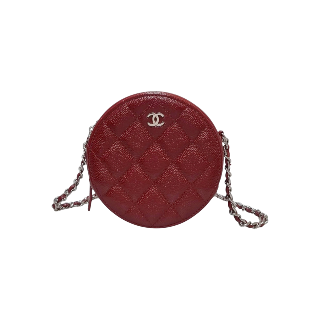 IT6V7G5M93PE Chanel Classic Burgundy Caviar Skin Tambourine WOC Crossbody Bag