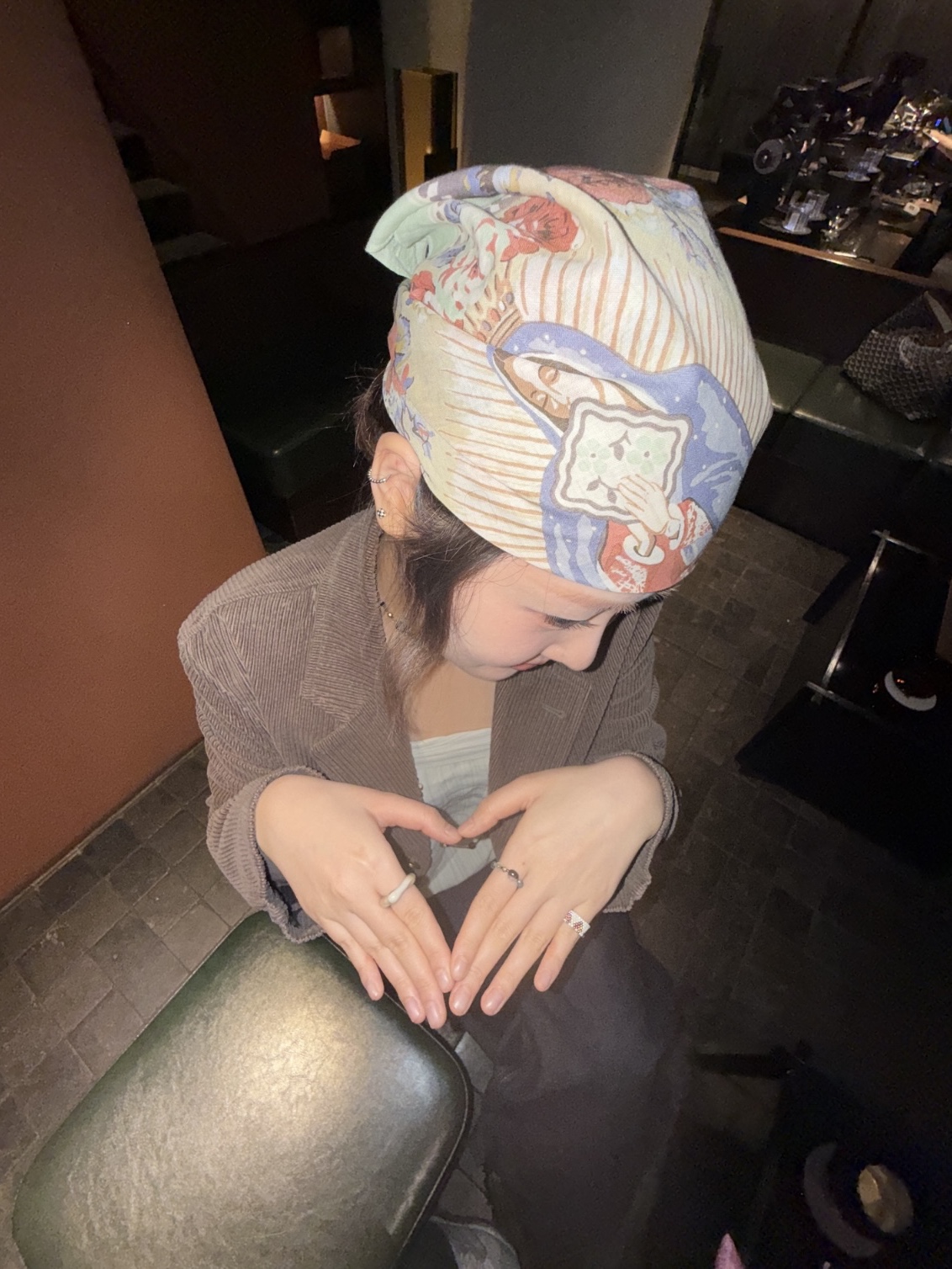 Kapital Colored Bandana Peckish Maria Mint 착용 스타일 - 2