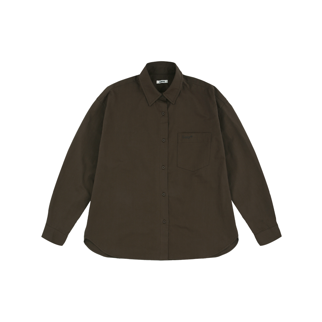 8809908758998 LAZYZ Loose Fit Classic Solid Shirt - Brown