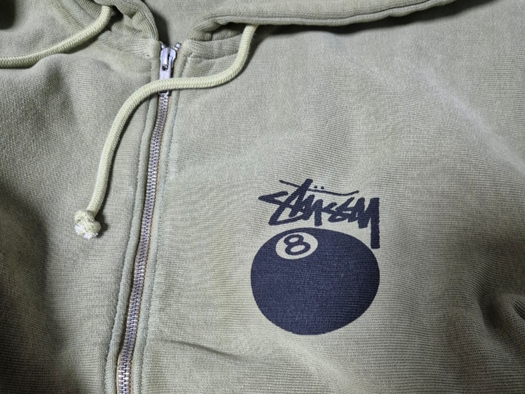 Stussy 8 Ball Pigment Dyed Zip Hoodie Olive 착용 스타일