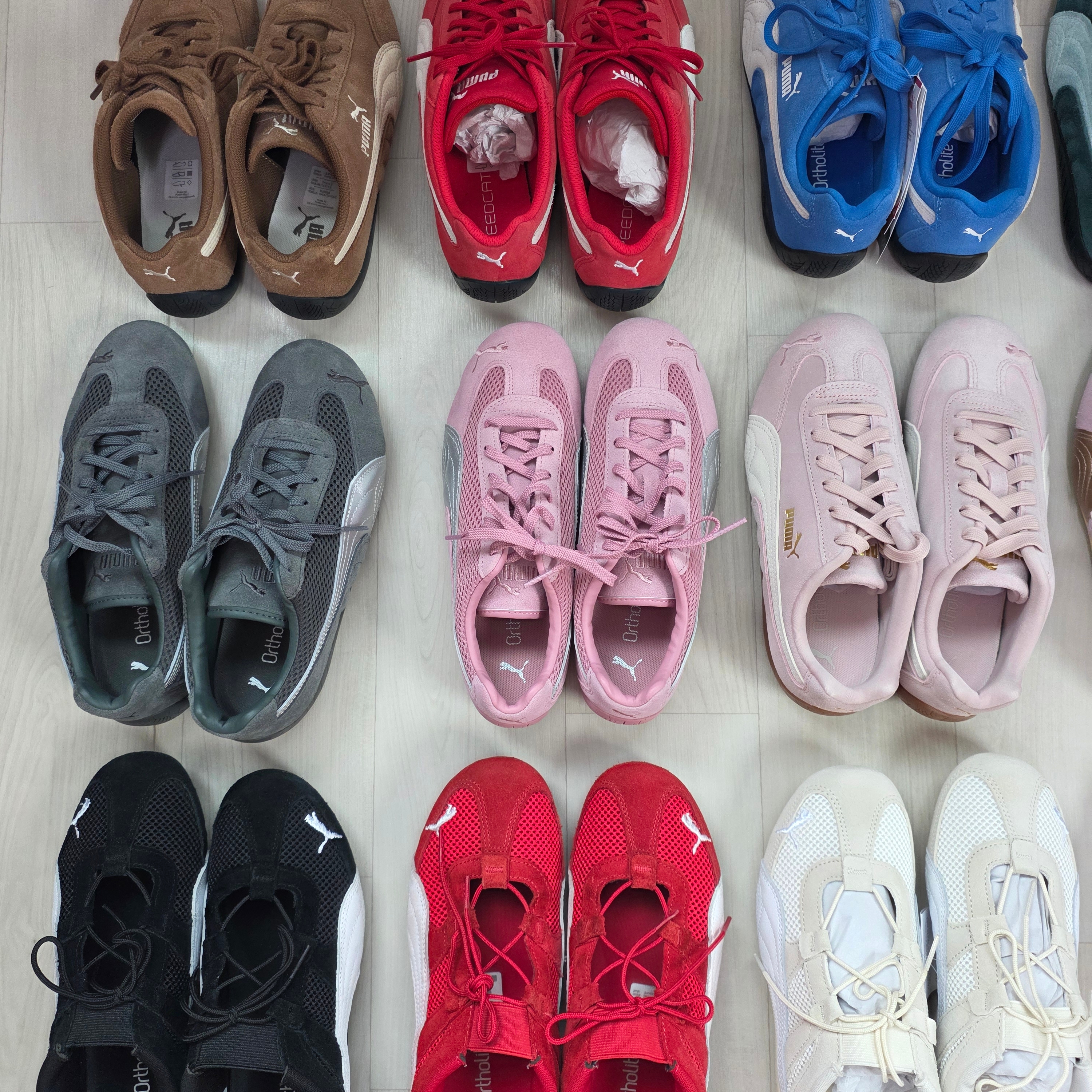 Puma Speedcat OG Red White, (W) Puma Speedcat Go Pink White 착용 스타일 - 2