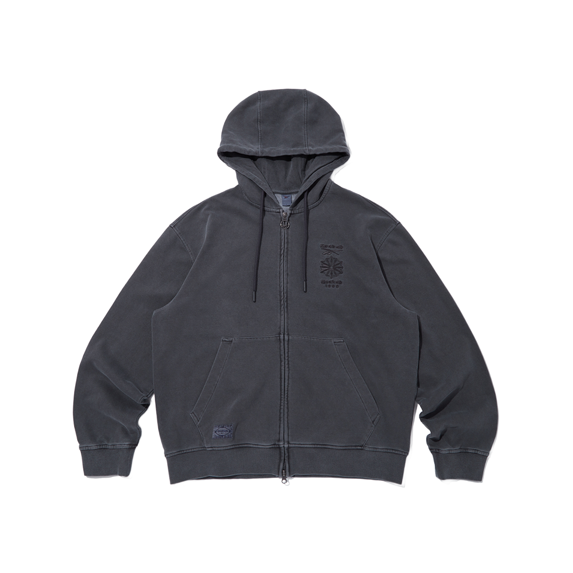 REJU5FZ41G3 Reebok GarmentDyed Relax Fit FullZip Dark Grey