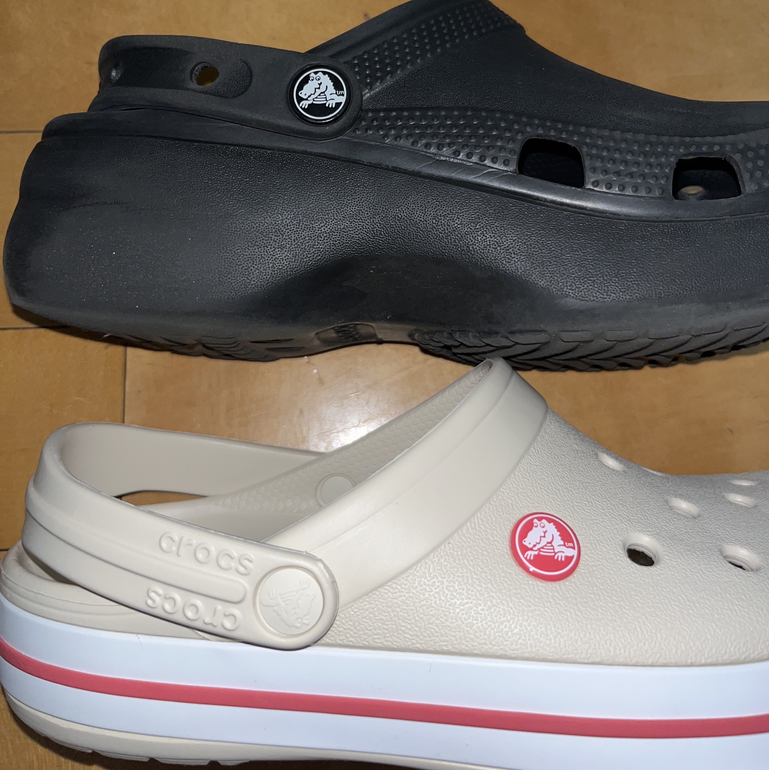 Crocs Crocband Clog Stucco Melon, (W) Crocs Classic Platform Clog Black 착용 스타일