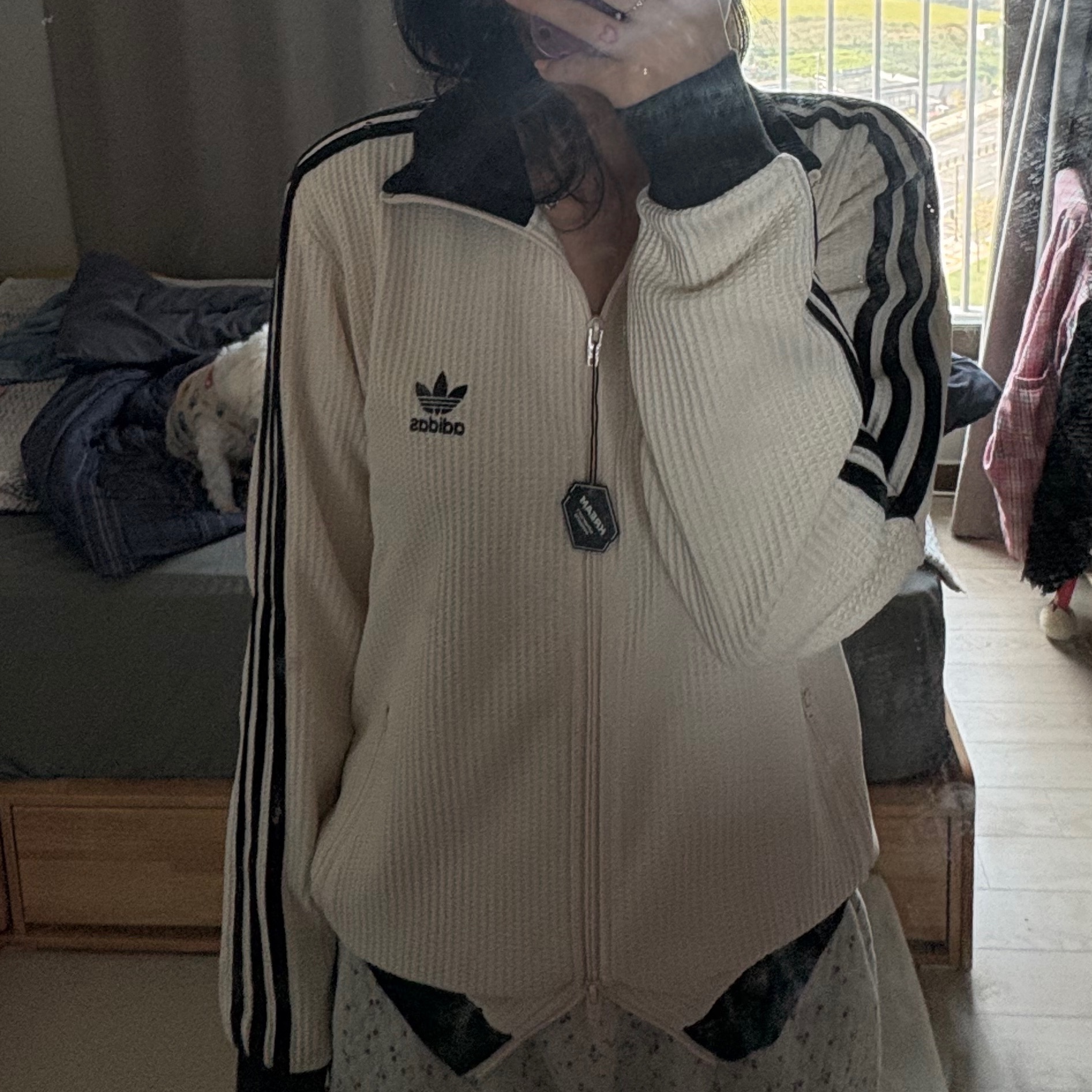 Adidas Waffle Beckenbauer Track Top Wonder White - KR Sizing 착용 스타일