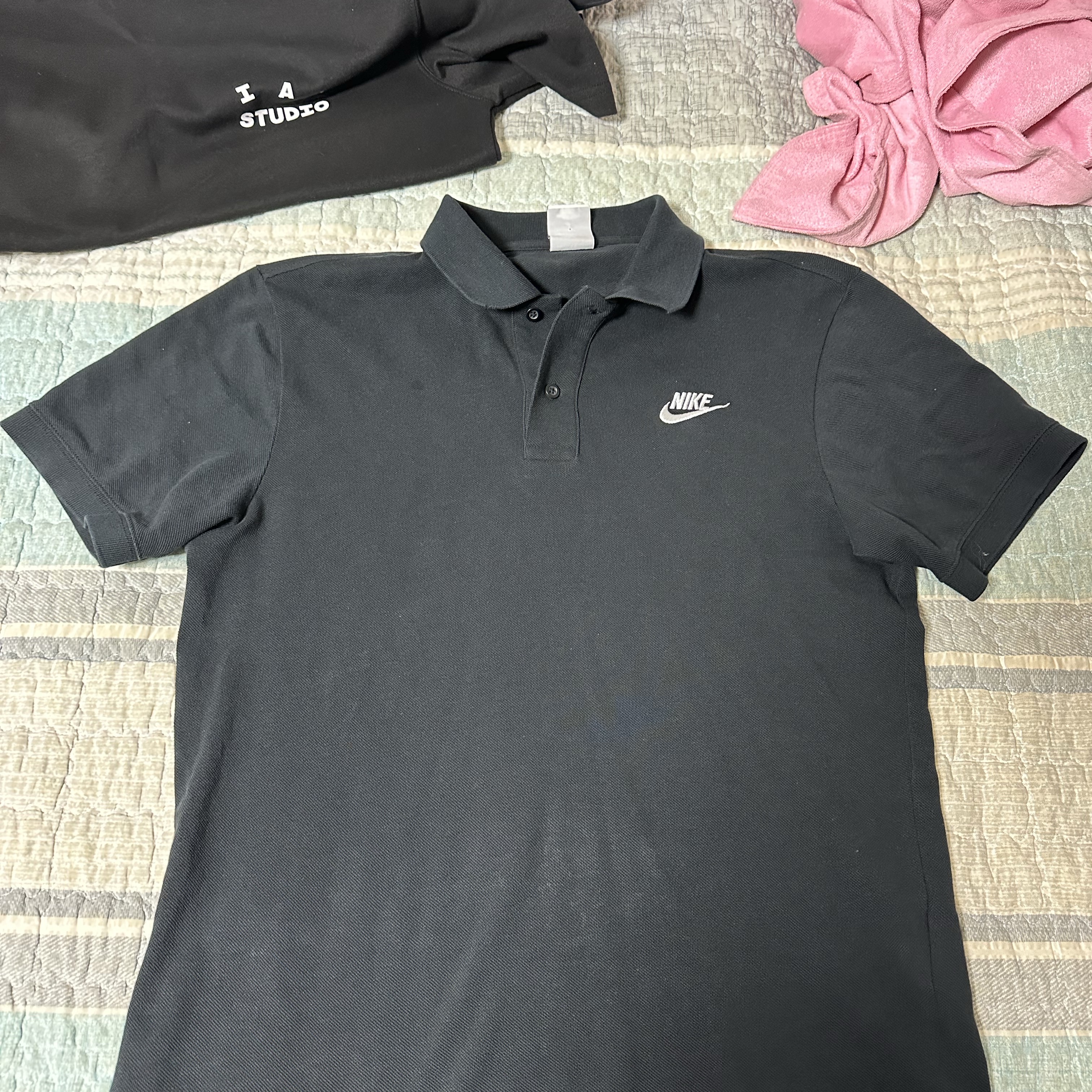 Nike Club Short Sleeve Polo Black White - Asia 착용 스타일