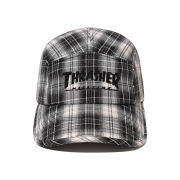 THRASHER Magazine Logo Check Camp Cap Black