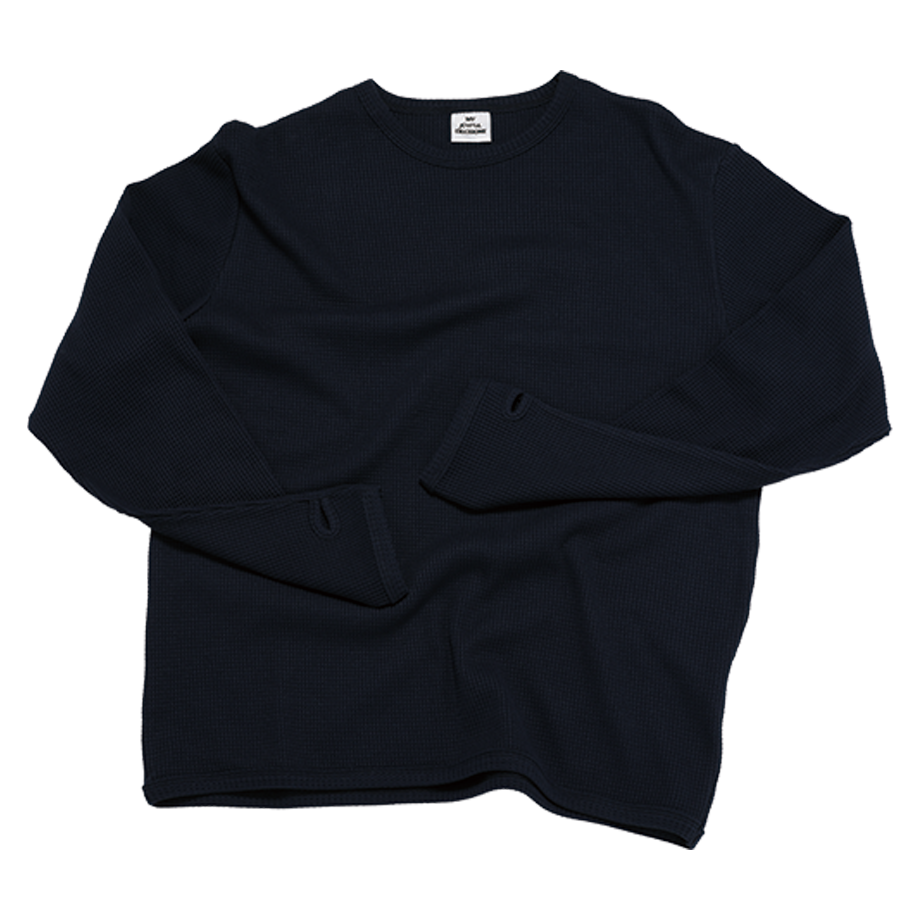엠제이디 와플 핑거홀 롱슬리브 네이비(MJD Waffle Finger Hole Long Sleeve Navy)