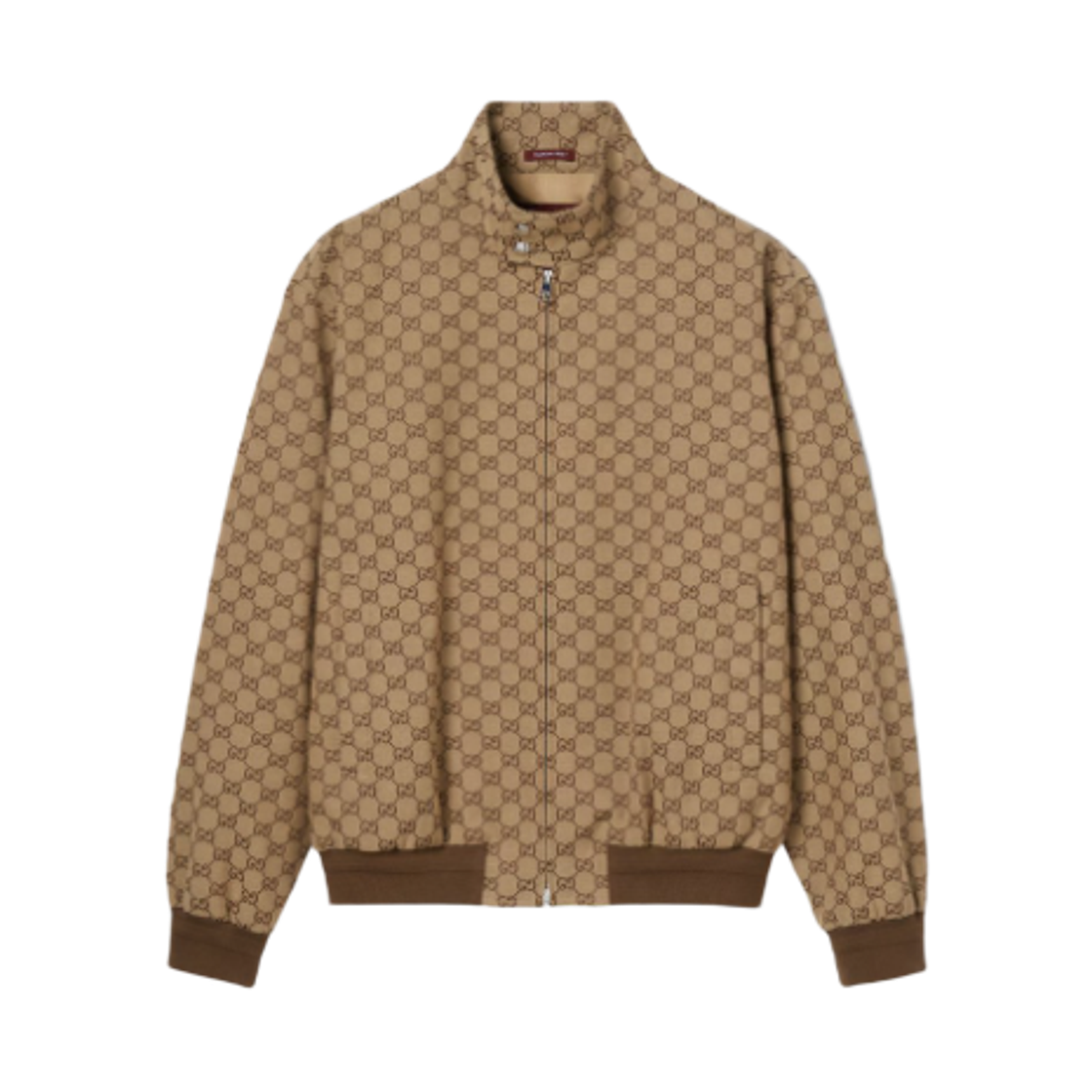 826575-ZAF4S-2580 Gucci GG Canvas Bomber Jacket Camel Dark Brown