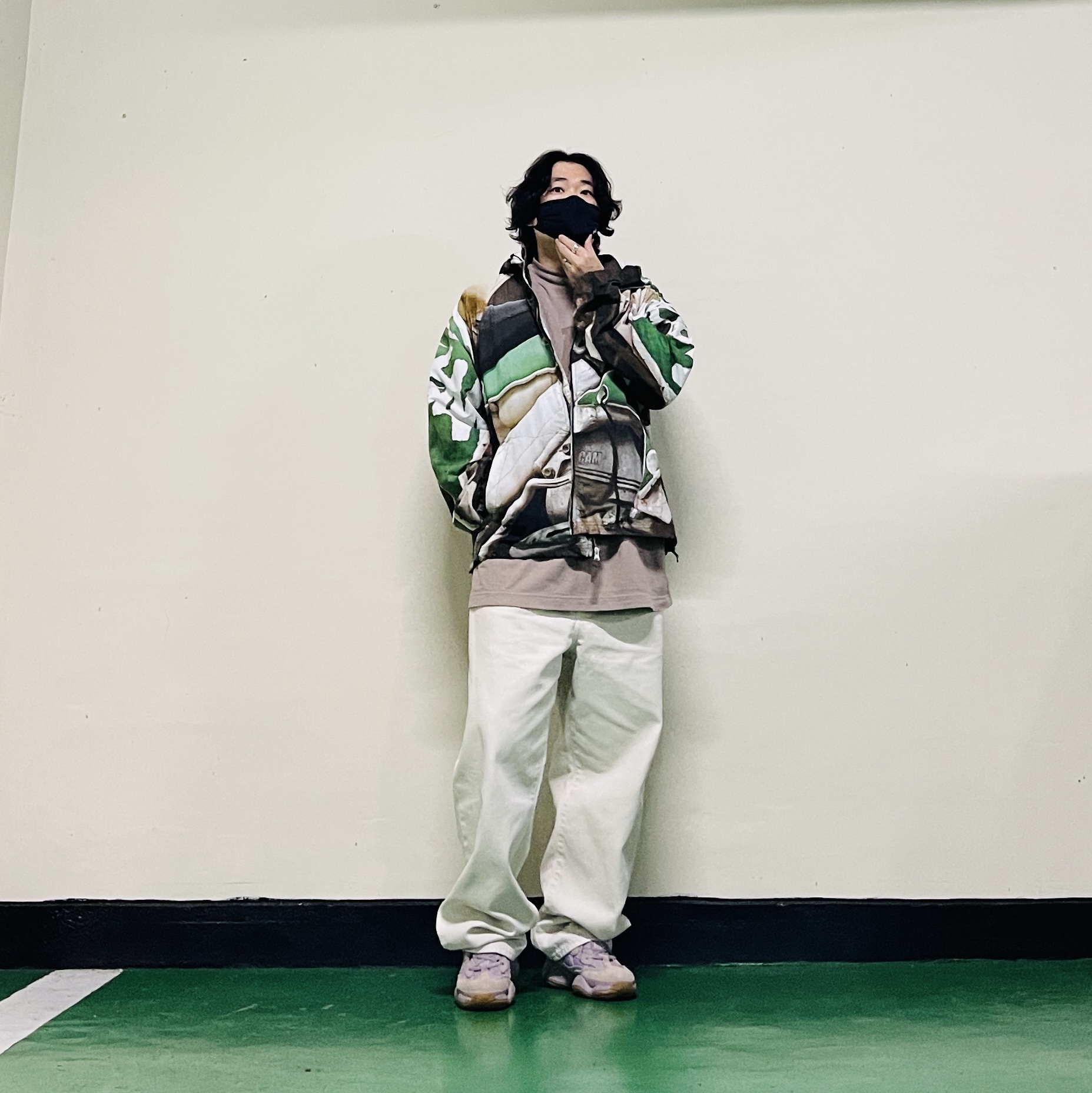 Stussy Beach Shell Baja Print Multi, Stussy Washed Canvas Big OL' Jean Washed Vintage Natural 착용 스타일 - 9