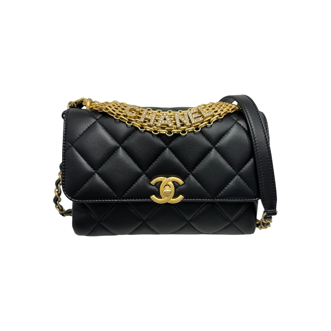 샤넬 AS3240 램스킨 스트라스 골드 메탈 숄더백(Chanel Lambskin Strass Gold Metal Shoulder Bag) - 1