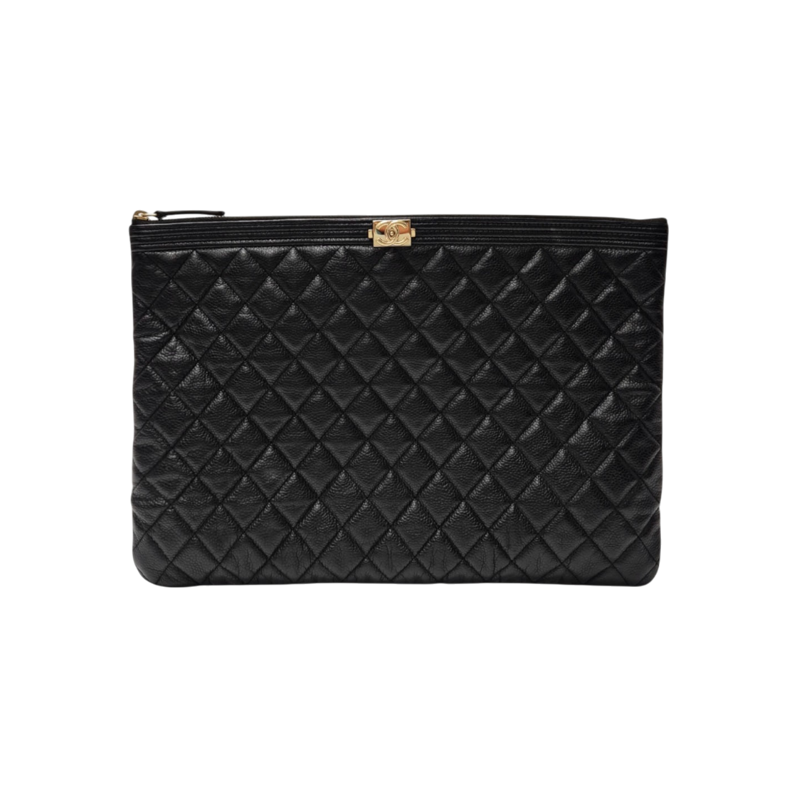 ITLCDQA9GRM8 Chanel Caviar Boy Chanel Vintage Gold Large Clutch