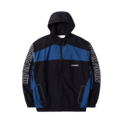QT8 Garments Retro Hooded Track Jacket Black/Blue