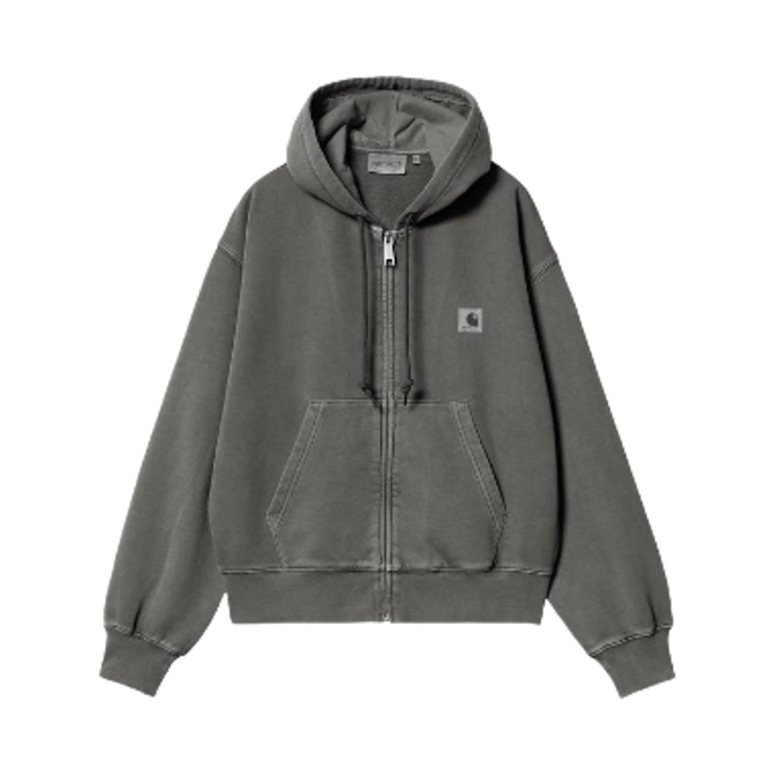 I033830-89-GD (W) Carhartt WIP Hooded Nelson Jacket Black Garment Dyed